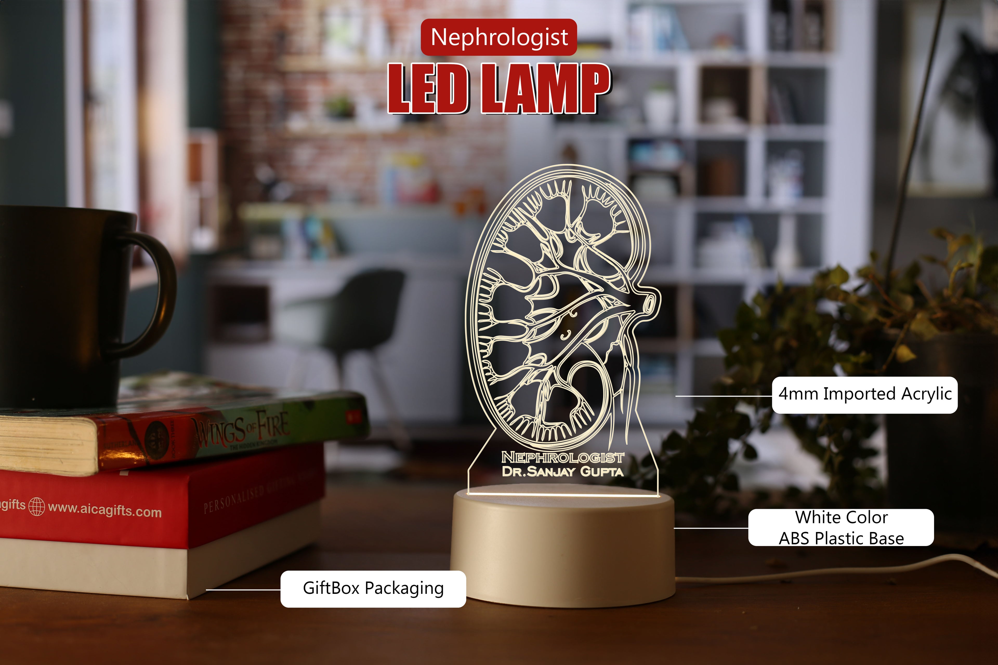 Personalized NEPHROLOGIST DOCTOR LED Table Lamp
