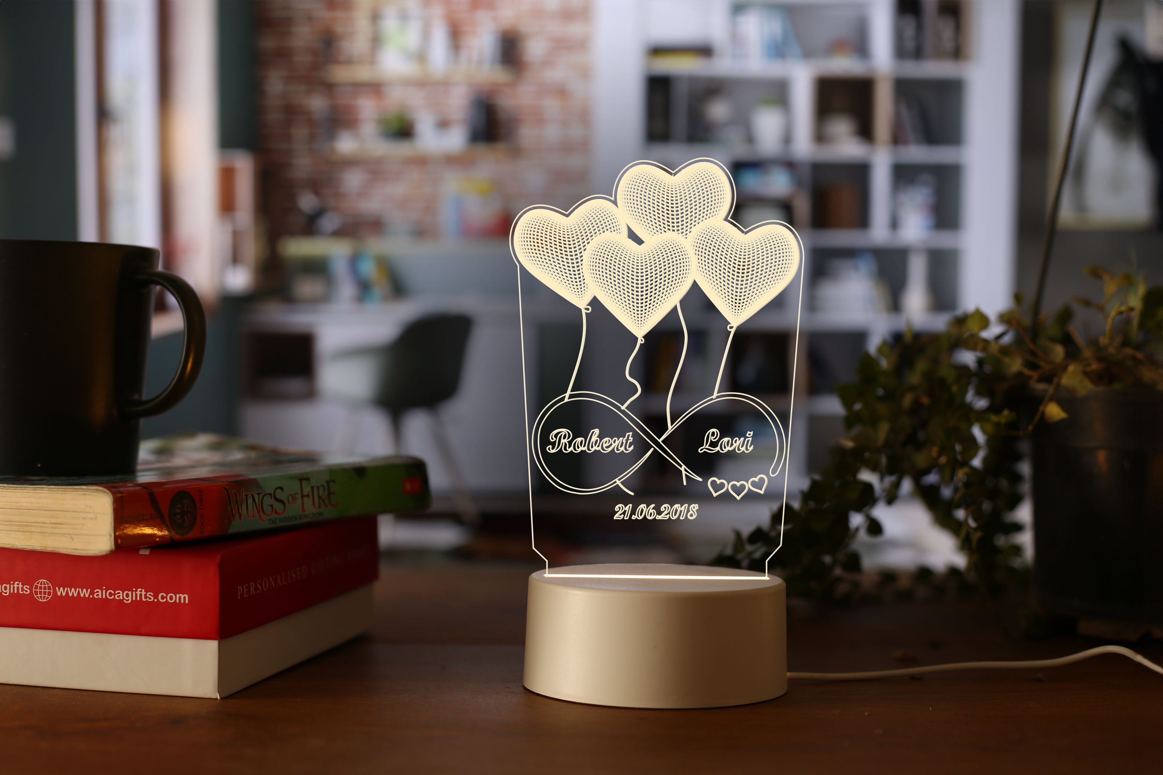 Personalized Couple Name & Date LED Night Lamp