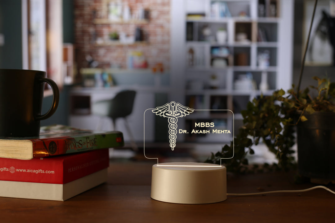 AICA Personalized Name & Degree Doctor LED Table Lamp
