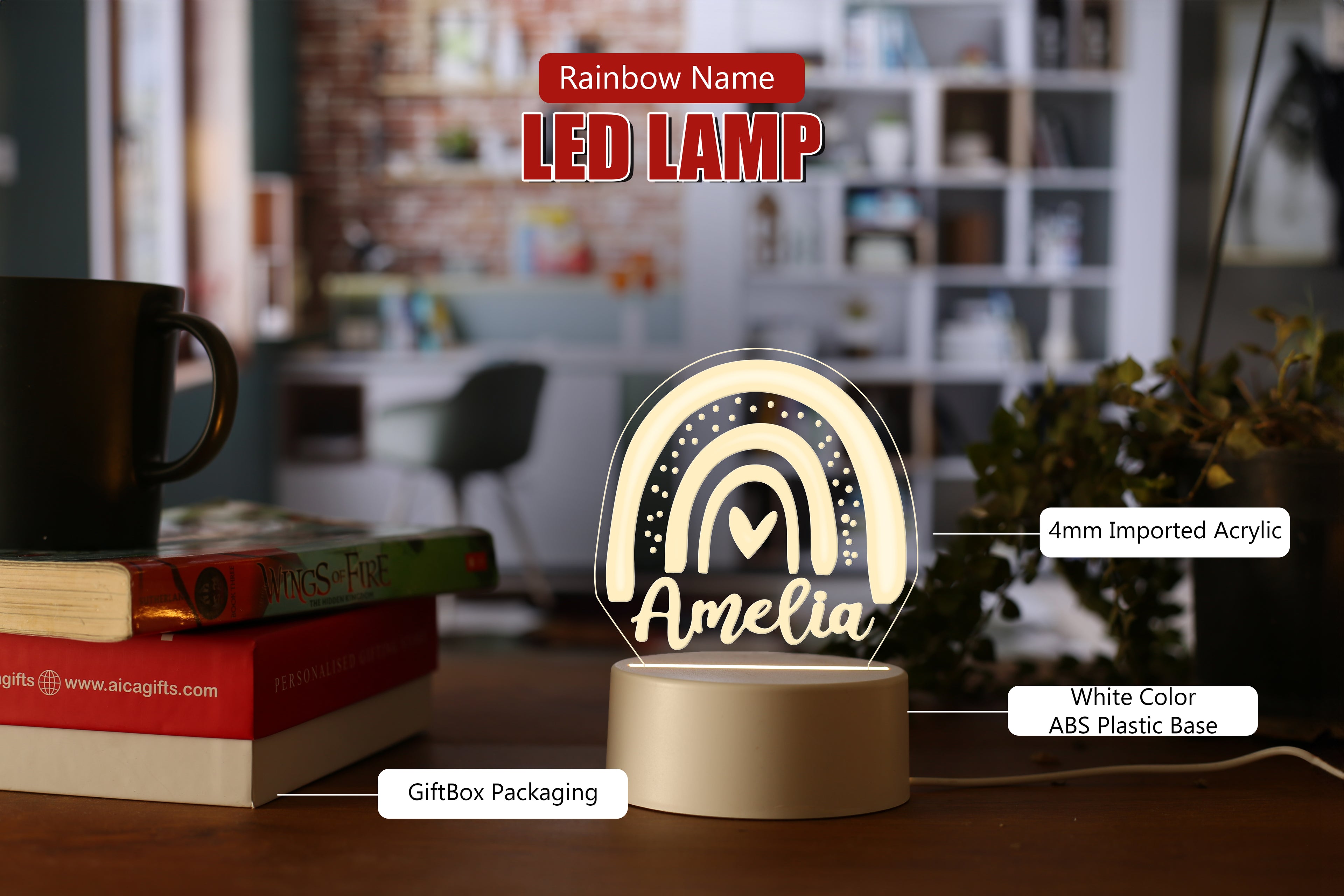 Personalized Rainbow LED Table Lamp