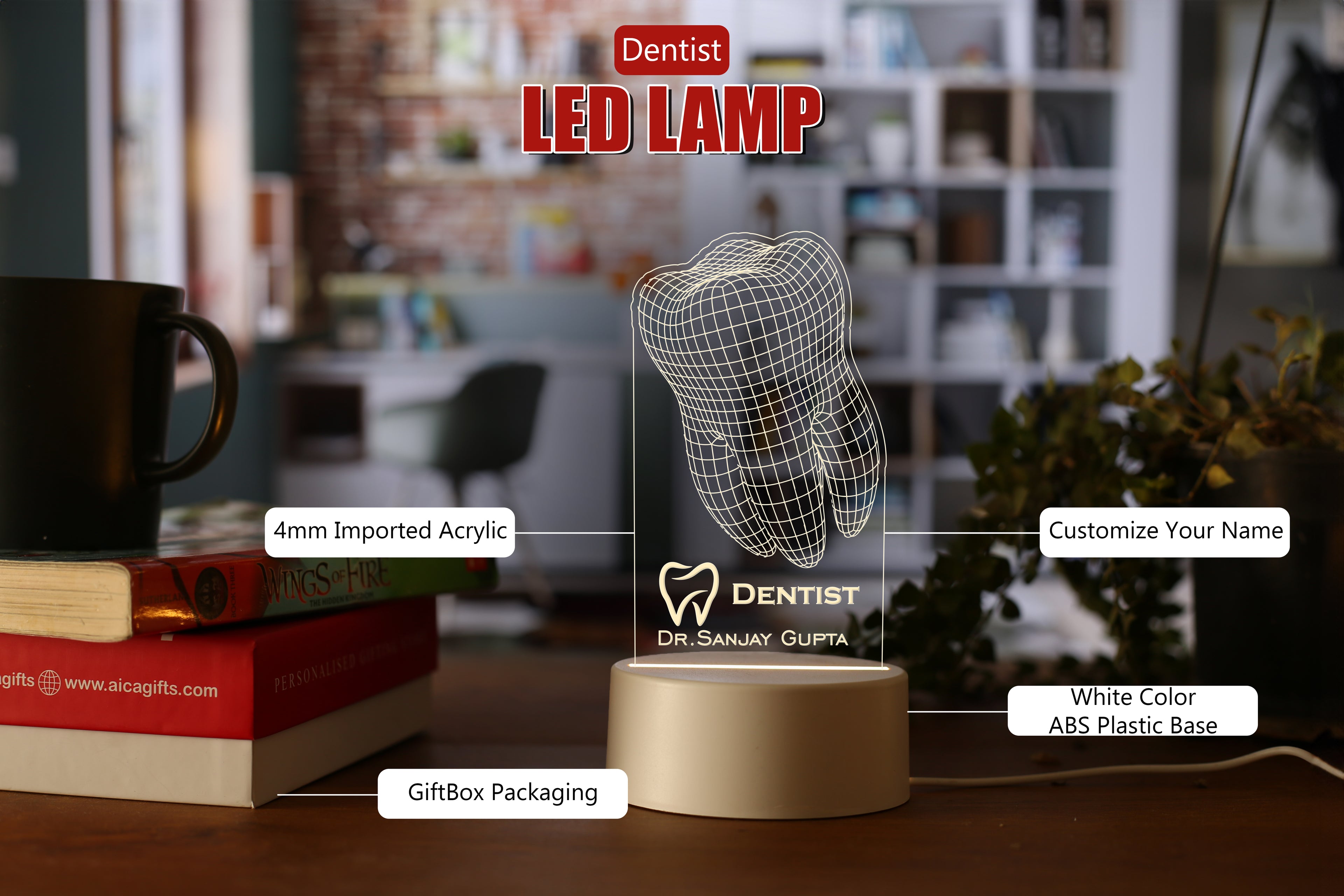 Personalized DENTIST DOCTOR - LED Lamp