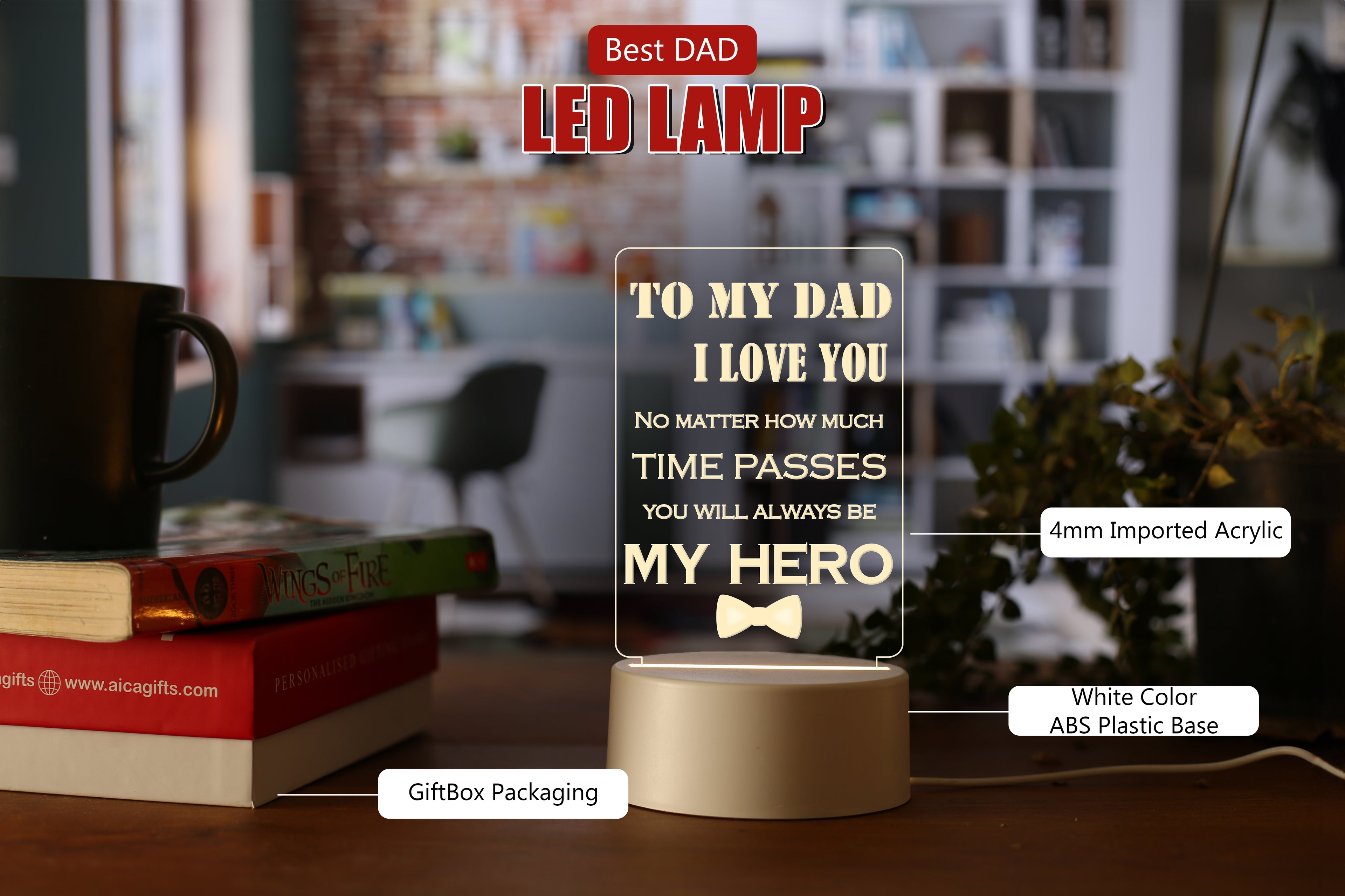 Dad - My Hero - Led Lamp