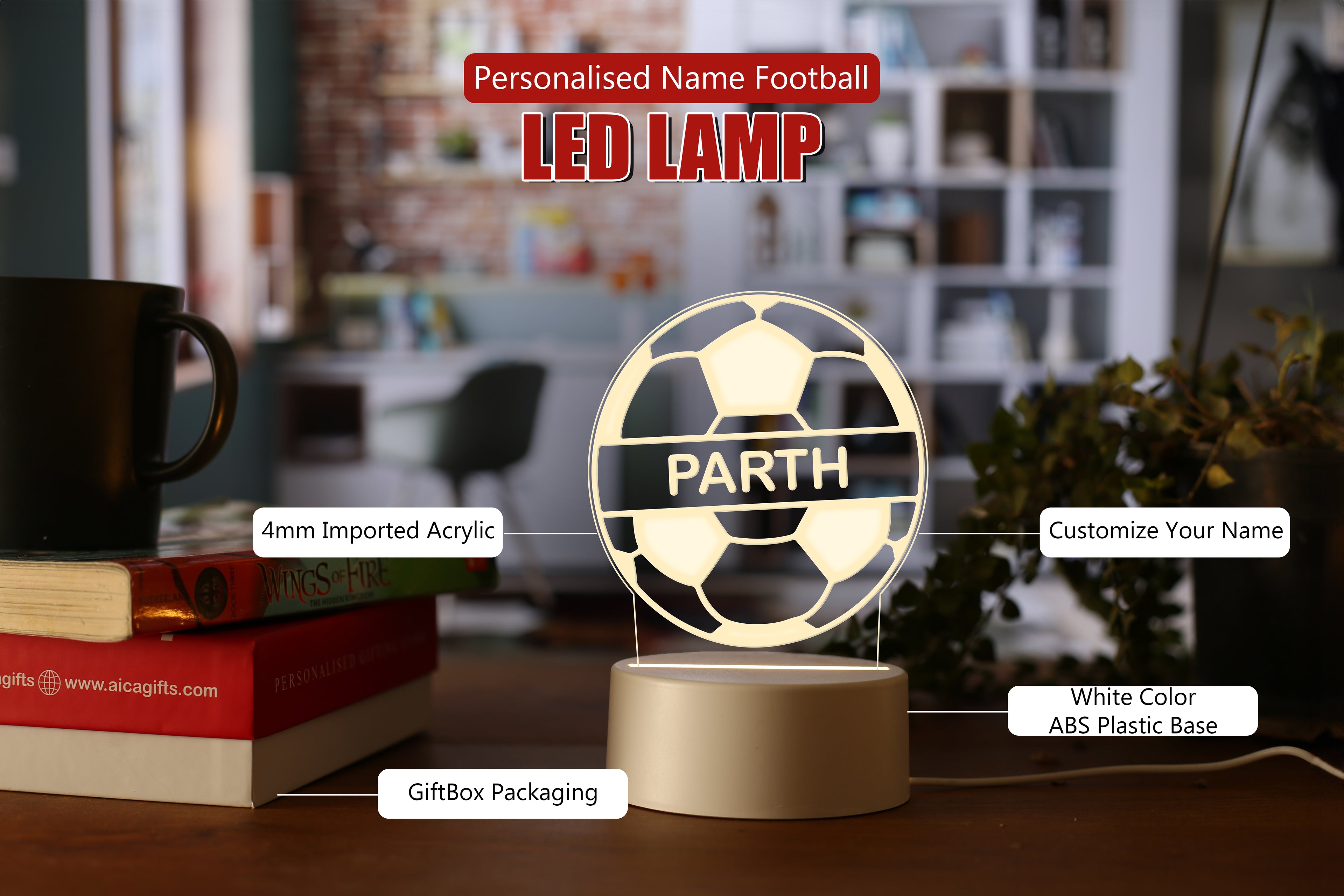 Personalized Football LED Lamp
