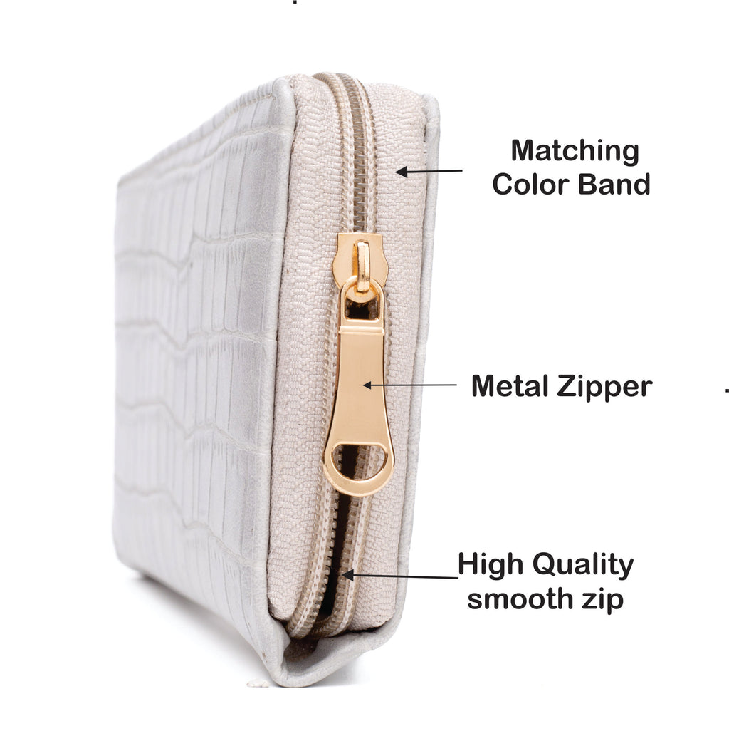 Personalized Self -Textured Womens Wallet - BabyGrey