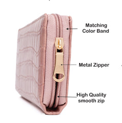 AICA Personalized Name & Charm Self -Textured Leather Customized Womens Wallet Purse (NudePink)