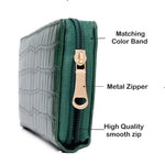 Load image into Gallery viewer, AICA Personalized Name &amp; Charm Womens Leather Wallet - DarkGreen
