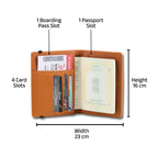 AICA Personalized Name & Charm Leather Passport Cover with 4 Card Slots, Secure Band & Boarding Pass Slot for Men & Women | Travel Passport Holder (Tanbrown)