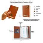 Aica Personalized Name & Charm Leather Men's Combo (Tan Brown)