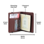 AICA Personalized Name & Charm Leather Passport Cover with 4 Card Slots, Secure Band & Boarding Pass Slot for Men & Women | Travel Passport Holder (Wine)