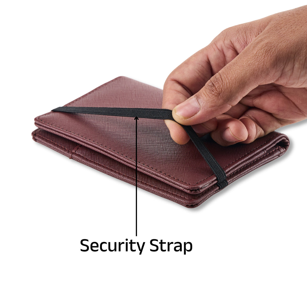AICA Personalized Name & Charm Leather Passport Cover with 4 Card Slots, Secure Band & Boarding Pass Slot for Men & Women | Travel Passport Holder (Wine)