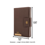 Aica Personalized Name & Charm Leather Notebook Diary Organizer - A5 Size, 200 Ruled Pages (Dark Brown) for Men & Women | Customized Gift for Men Husband Dad Father Brother | Journal for Personal Use