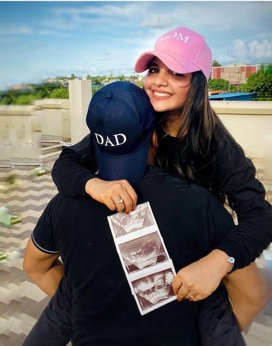 Mom Dad Cap - Blue & Pink