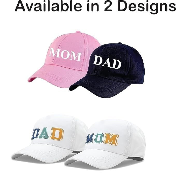 Mom Dad Cap - Blue & Pink