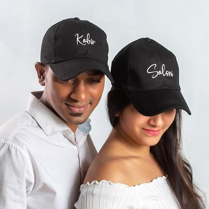 Personalised Cotton Cap – Free Size ,Black