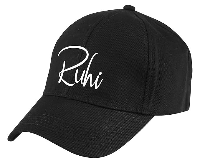 Personalised Cotton Cap – Free Size ,Black