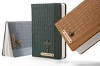 Personalized Leather Notebook Diary -A5 Size, 180 Ruled Pages (Yellow)