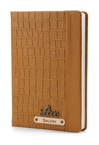 Personalized Leather Notebook Diary -A5 Size, 180 Ruled Pages (Yellow)