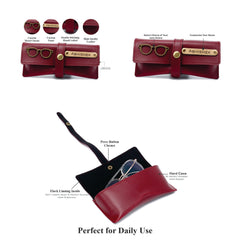 AICA Personalized Name & Charm Leather Wallet Mens Combo Giftset (Wine Color)