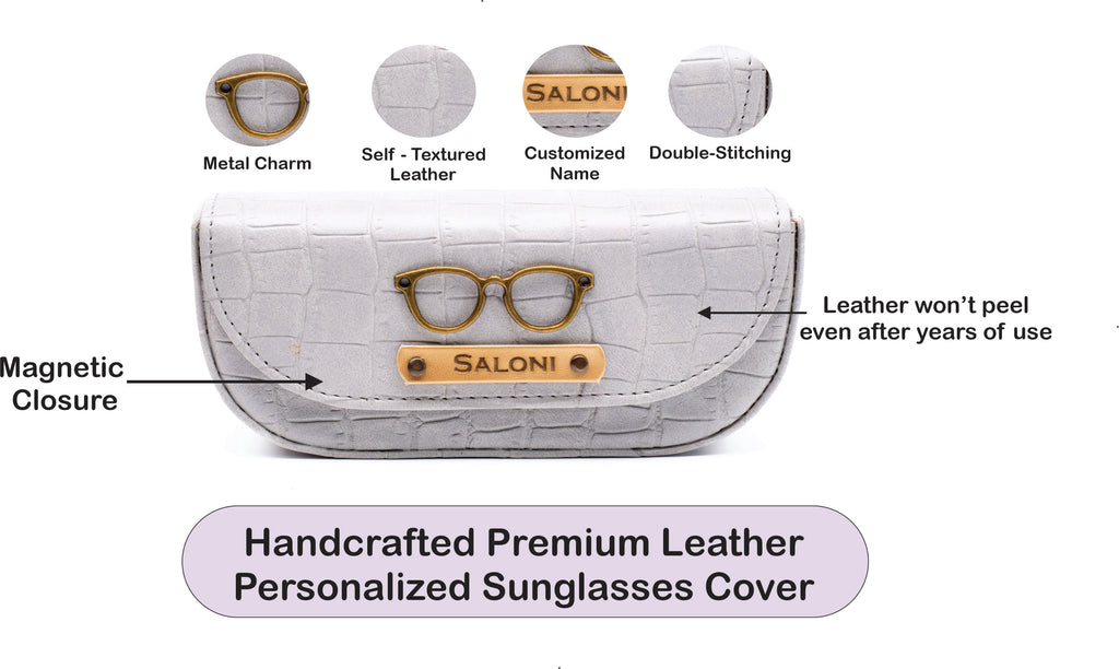 Personalized Self -Textured Sunglass Cover - BabyGrey