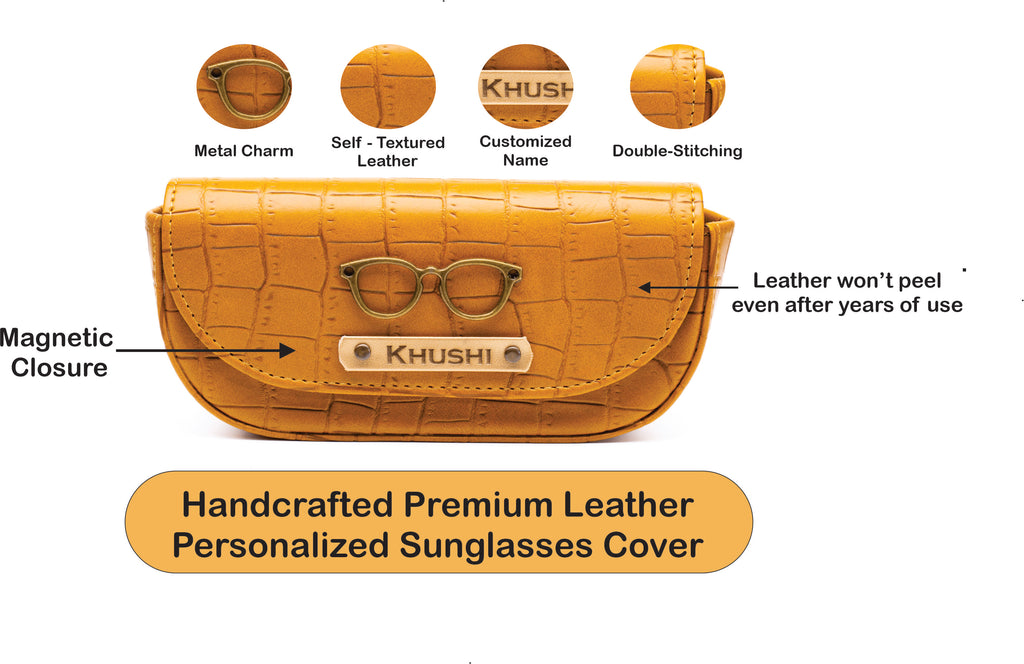 Personalised Self-Textured Sunglass Cover (Yellow)