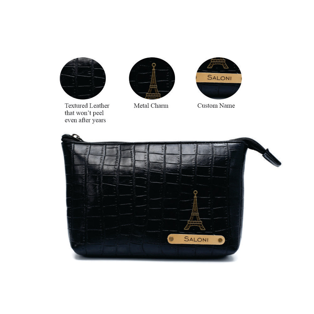 Personalized Toiletry Pouch  – Black