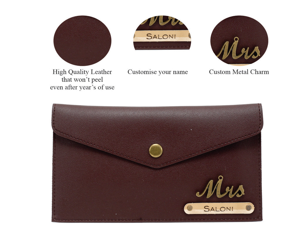 Personalised Womens Wallet (Dark Brown)