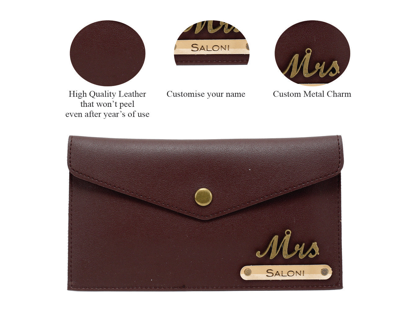 Personalised Womens Wallet (Dark Brown)