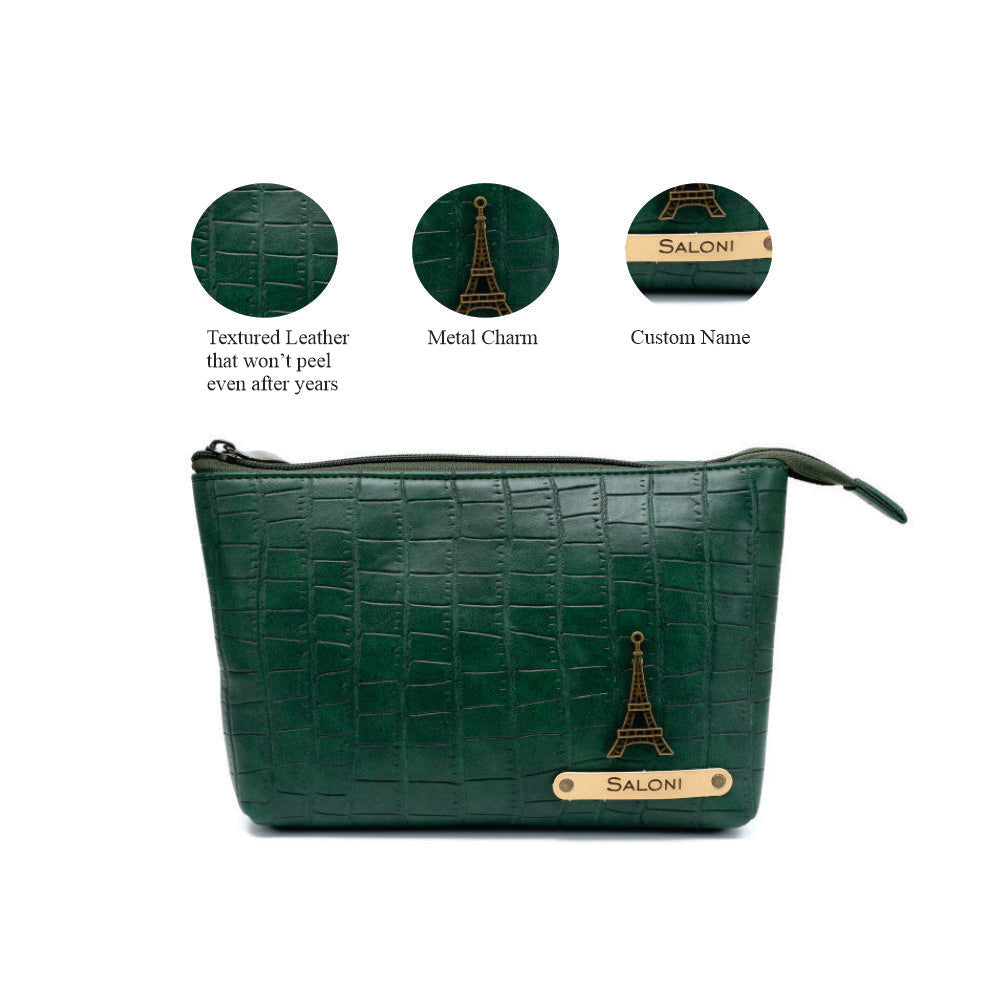 Personalized Toiletry Pouch  – DarkGreen