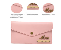 AICA Personalized Name & Charm Womens Wallet Purse (BabyPink)