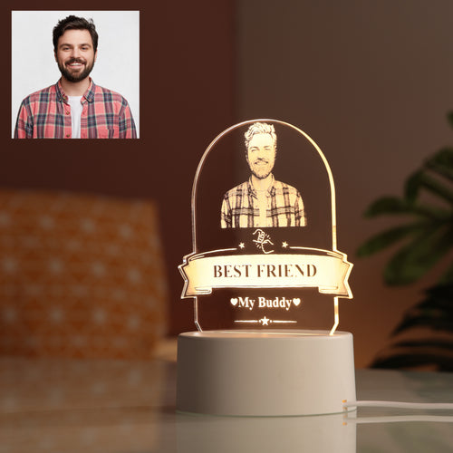 AICA Best Friend – Personalized Photo LED Lamp with Customised Message | Anniversary Birthday Marriage Wedding Gifts for Best Friend Male Boy Man