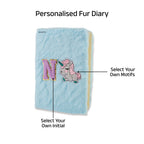 AICA Personalized Embroidery Patch Name Soft Fur Diary A5 Size 160 Pages (Babyblue) For Girls & Boys|Customized Cute Plush Personal Journal | Diary for Girls Aesthetic | Diary for Kids| Gifts for Boys