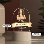 AICA Best Wife – Personalized Photo LED Lamp with Customised Message | Gift for Wife | Anniversary Birthday Marriage Gifts for Wife