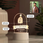 AICA Best Brother – Personalized Photo LED Lamp with Customised Message |Birthday Rakhi Rakshabandhan Gifts for Brother | Gift for Brother