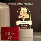 AICA Best Dad – Personalized Photo LED Lamp with Customised Message | Anniversary Birthday Marriage Gift for Dad Father Daddy Father in law | Fathers Day Gift