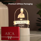 AICA Best Husband – Personalized Photo LED Lamp with Customised Message | Anniversary Birthday Marriage Gifts for Husband