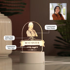 AICA Best Sister – Personalized Photo LED Lamp with Customised Message |Birthday Rakhi Rakshabandhan Gifts for Sister | Gift for Sister