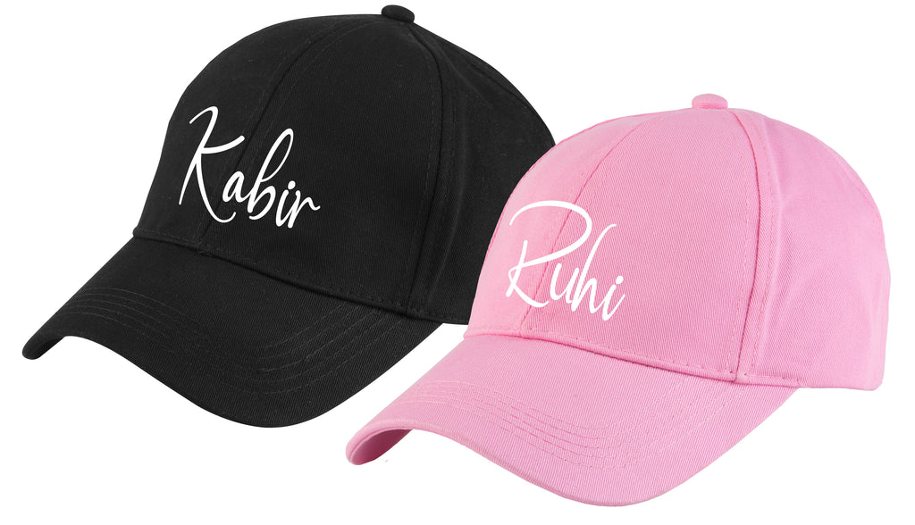 Personalised Cotton Cap - Free Size (Pink)