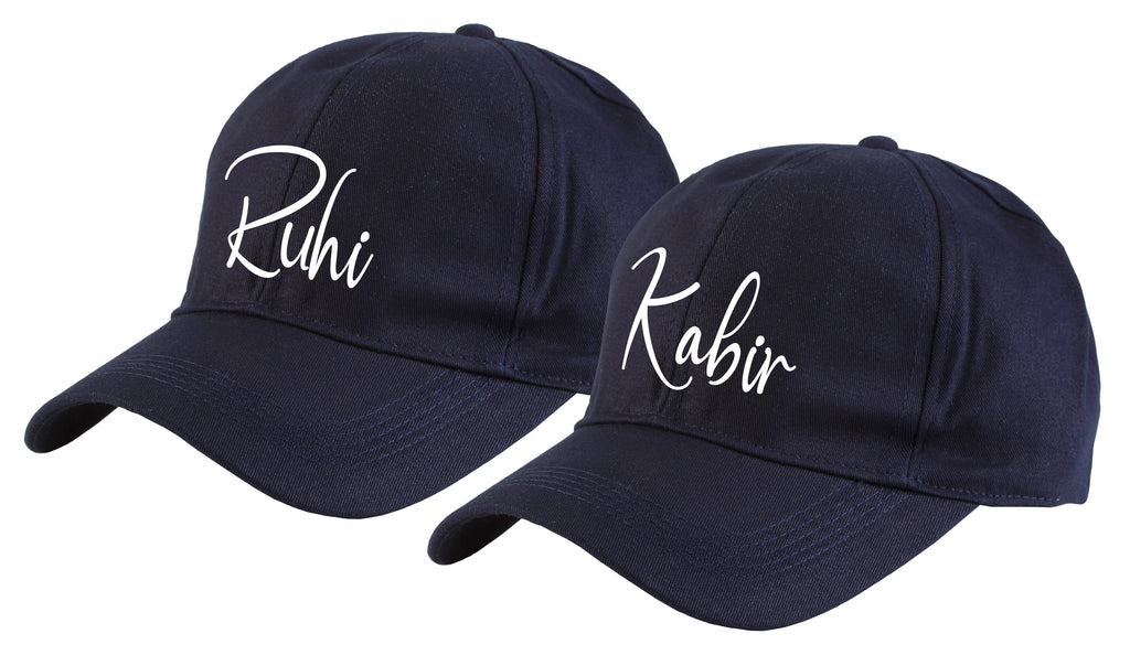 Personalised Cotton Cap - Free Size (Blue)