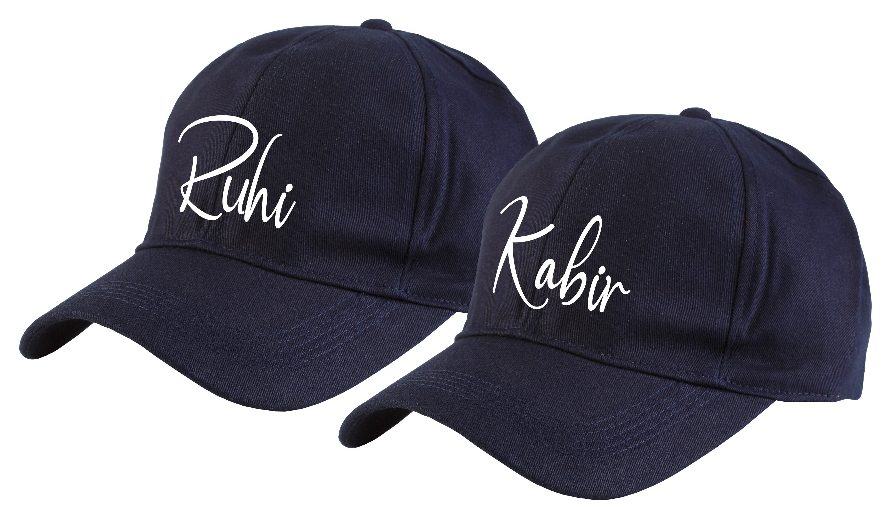 Personalised Cotton Cap - Free Size (Blue)