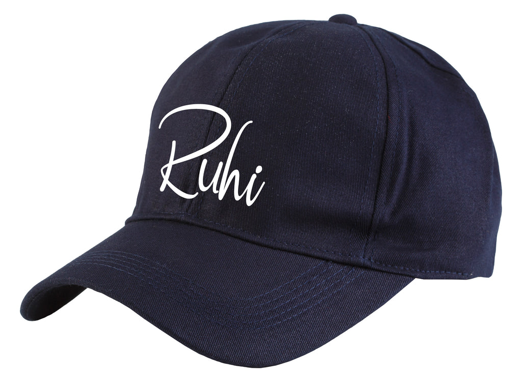 Personalised Cotton Cap - Free Size (Blue)