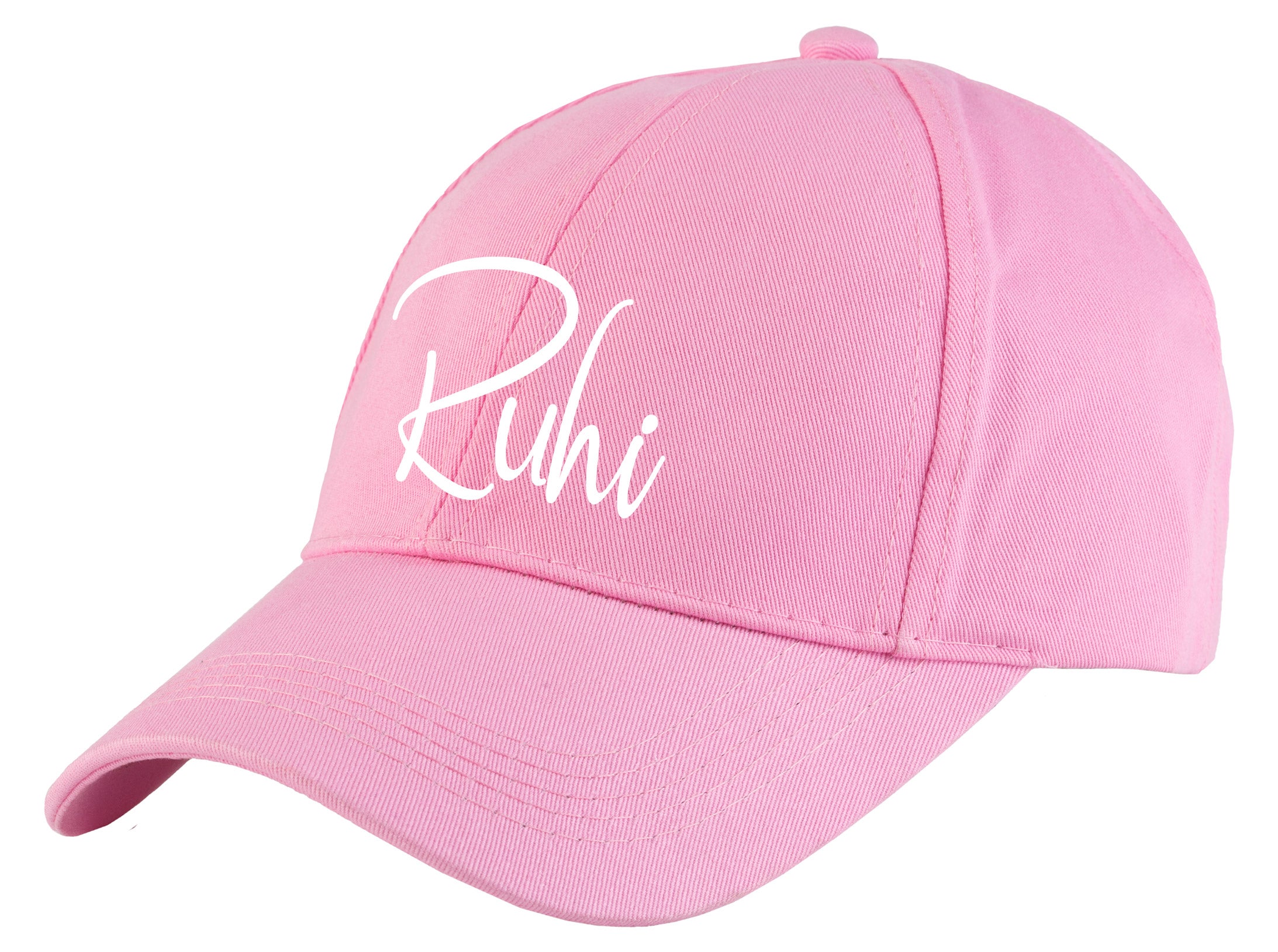 Personalised Cotton Cap - Free Size (Pink)