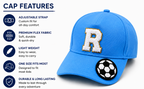 AICA Personalized Kids Cap with Initial Letter & Patch | Adjustable Summer Hat for Boys & Girls | Custom Children Cap for Travel, School Trips, Picnic, Outdoor Activities, Casual Wear & Return Gifts