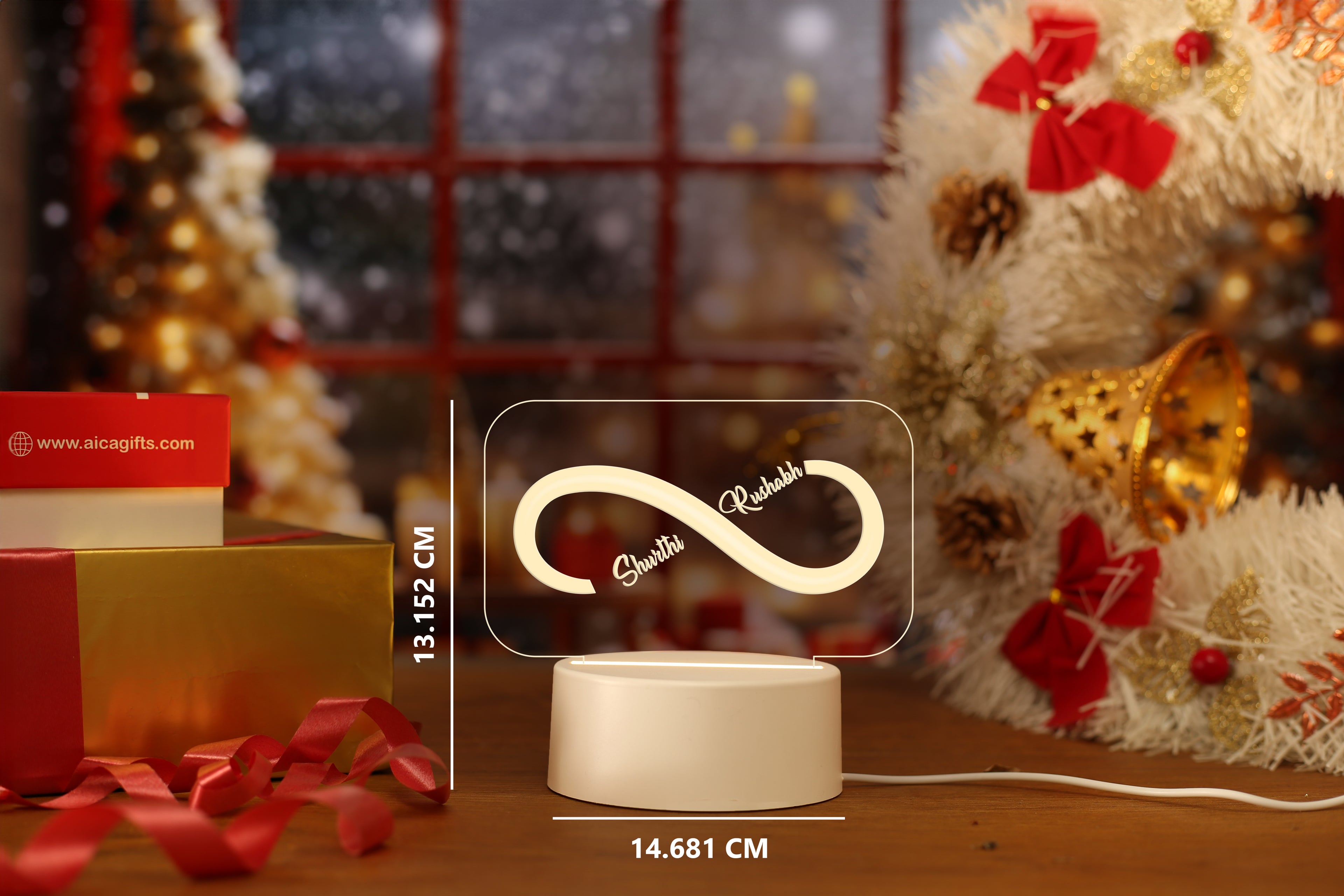 Personalized Couple Name Infinity LED Night Table Lamp