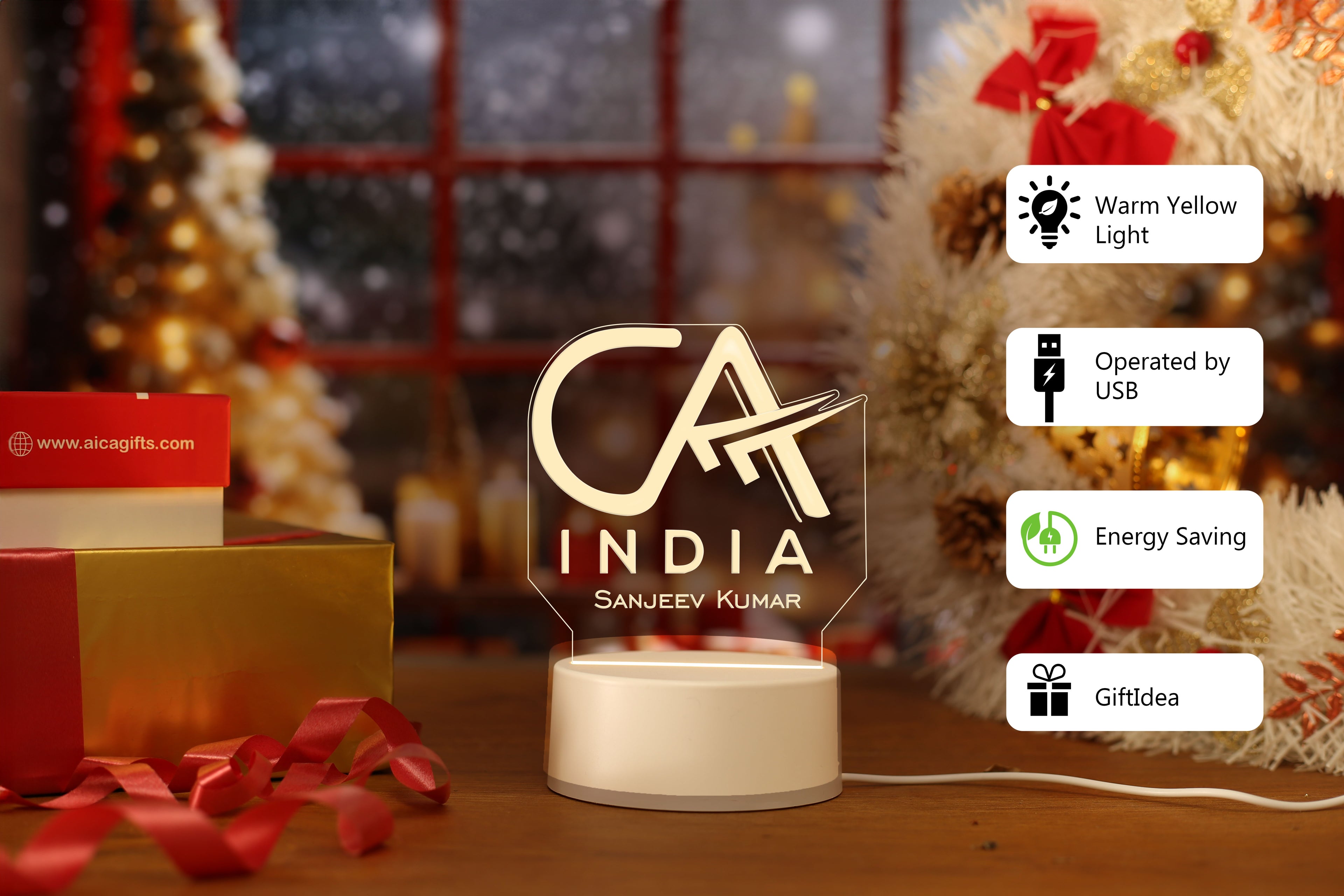Personalized CA Chartered Accountant LED Lamp