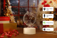 AICA 3D Illusion WORLD MAP - LED Night Table Lamp