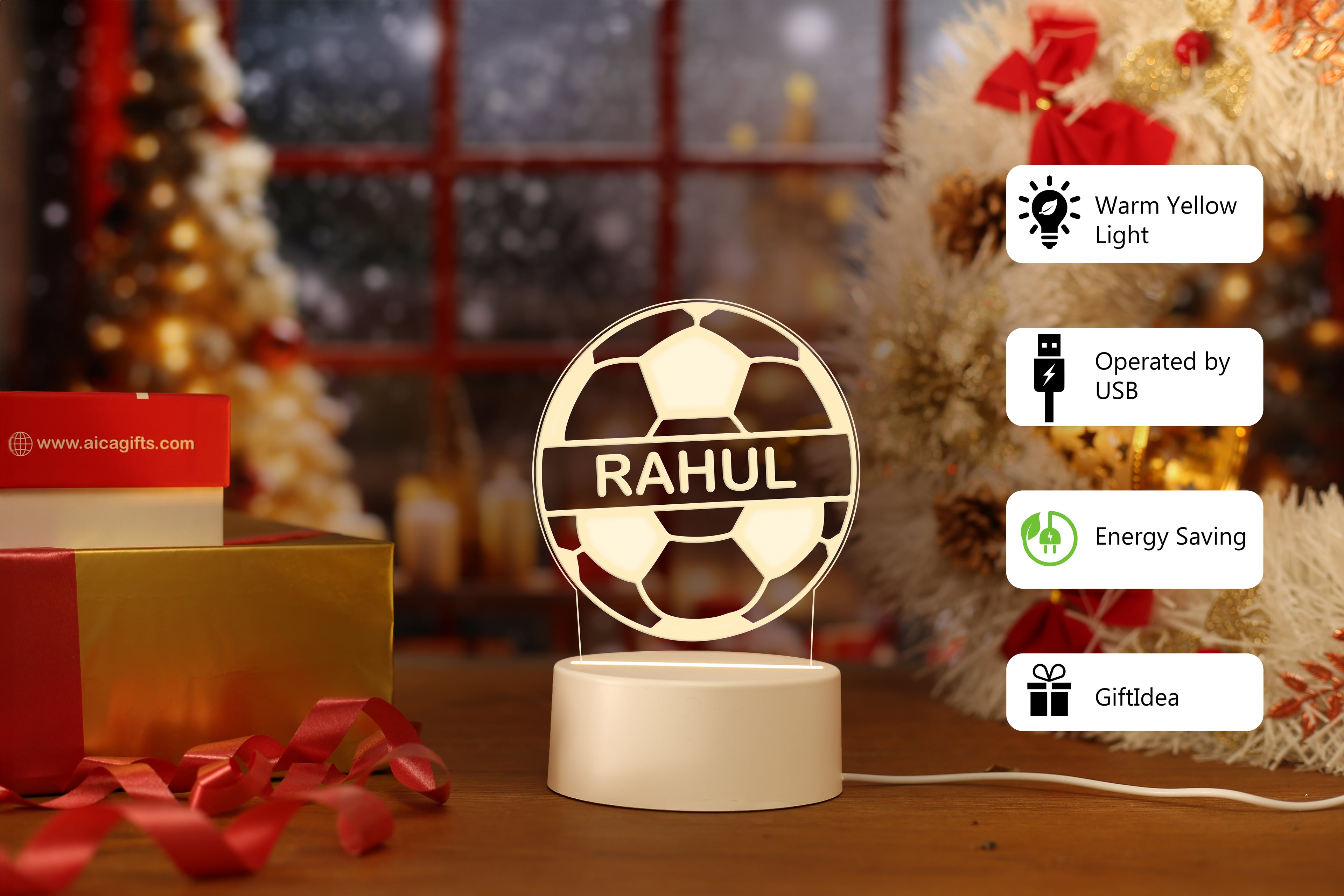 Personalized Football LED Lamp
