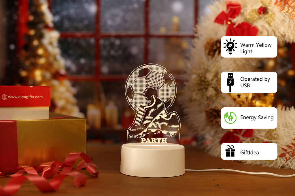 Personalized Football with Shoes LED Lamp