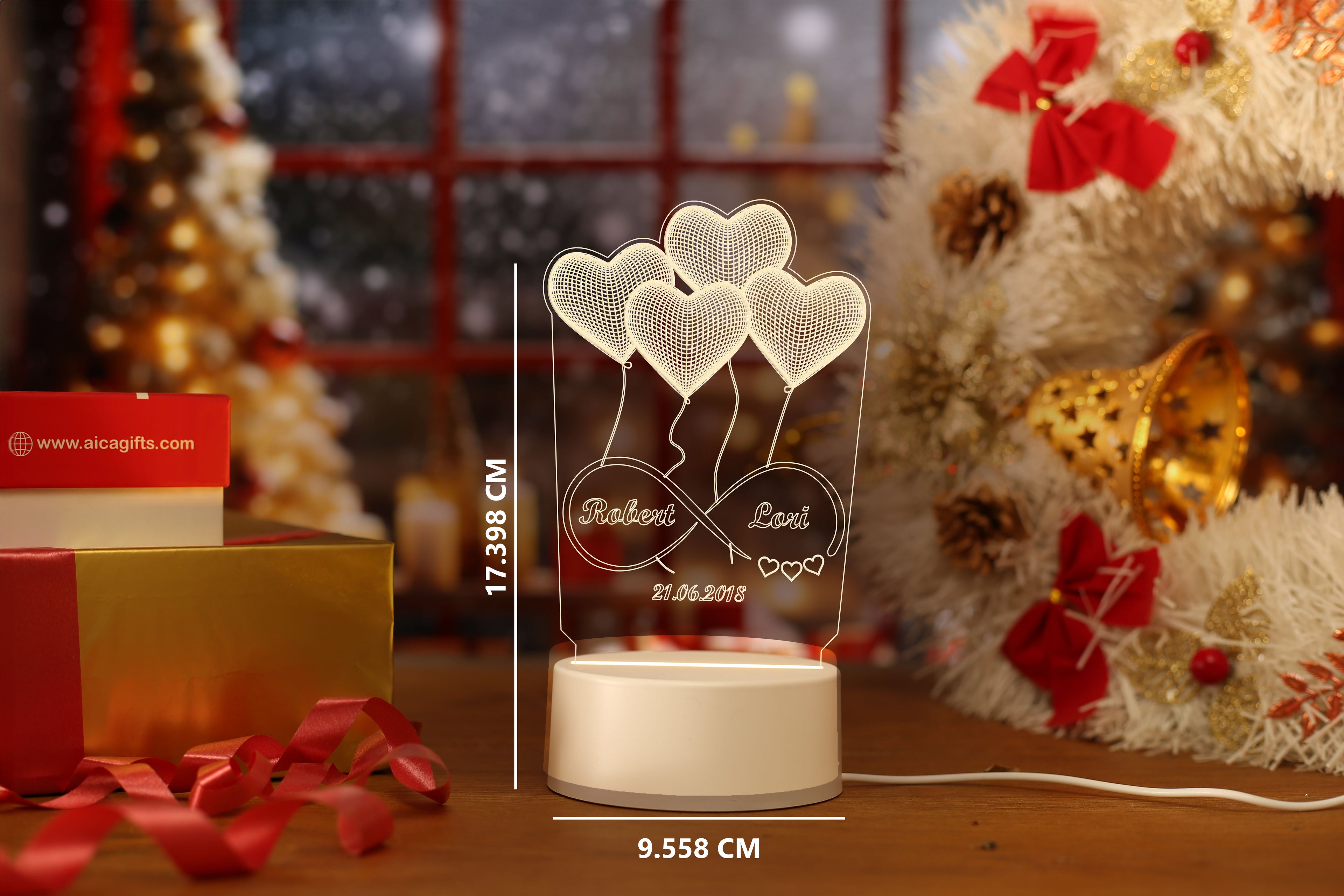 Personalized Couple Name & Date LED Night Lamp