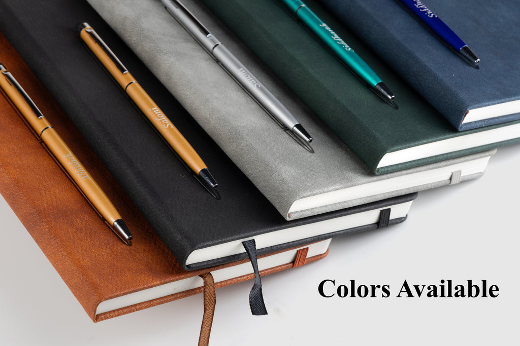 Personalized Magnetic Stick Diary & Pen Gift Set - Grey