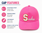 AICA Personalized Kids Patch Letter Cap | Custom Initial Patch Design with Name Print | Premium Flex Quality Material | Adjustable Comfortable Cap for Boys & Girls | Casual Outdoor Everyday Wear